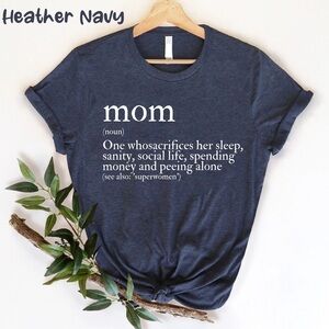 Mom *New in Package* Heather Blue Graphic Tee